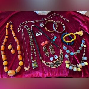 Eclectic Jewelry Lot - 1990’s + New - Huge Lot of Boho Vintage Jewelry